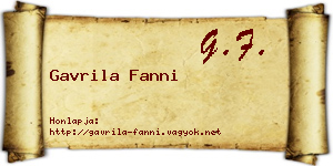 Gavrila Fanni névjegykártya